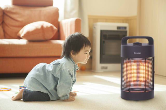 ラウンドヒーターは小さい子供、高齢者の方に優しい暖房機です。